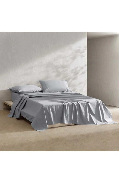 Shop Calvin Klein Washed 200 Thread Count Percale Sheet Set In Grey