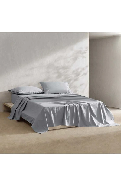 Calvin Klein Washed 200 Thread Count Percale Sheet Set In Grey