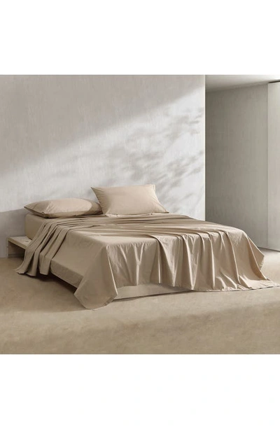 Calvin Klein Washed 200 Thread Count Percale Sheet Set In Brown