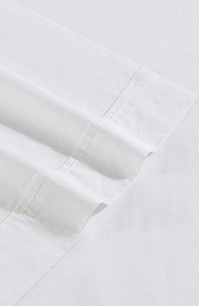 Calvin Klein Washed 200 Thread Count Percale Sheet Set In White