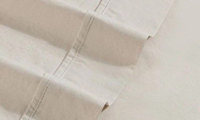 Calvin Klein Washed 200 Thread Count Percale Sheet Set In Beige/ Tan