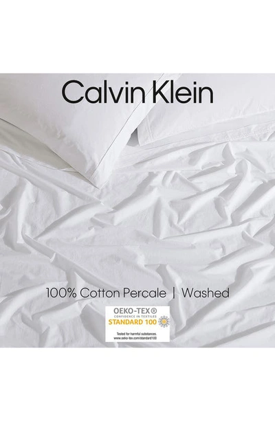 Shop Calvin Klein Washed 200 Thread Count Percale Sheet Set In White