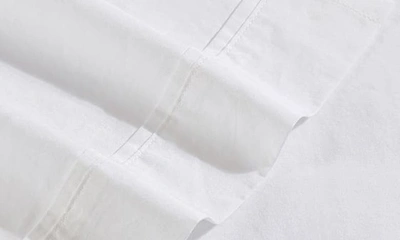 Calvin Klein Washed 200 Thread Count Percale Sheet Set In White