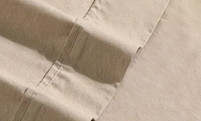 Calvin Klein Washed 200 Thread Count Percale Sheet Set In Brown