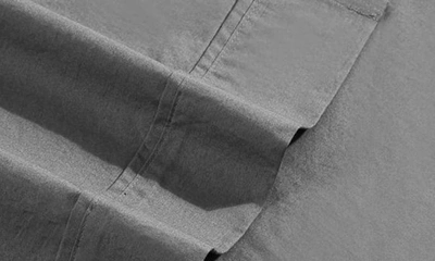 Calvin Klein Washed 200 Thread Count Percale Sheet Set In Dark Grey