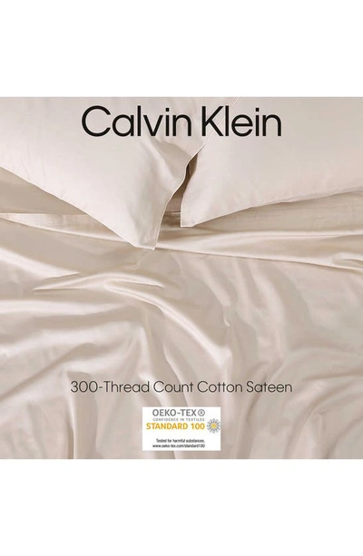 Shop Calvin Klein Pearl Edge 300 Thread Count Sateen Sheet Set In Beige/tan