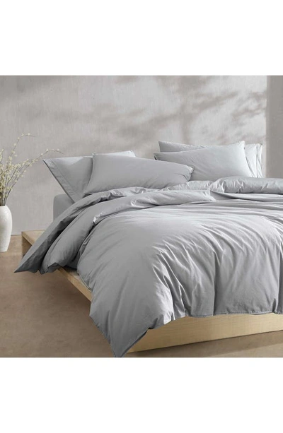 Calvin Klein Washed Percale Duvet & Shams Set In Grey