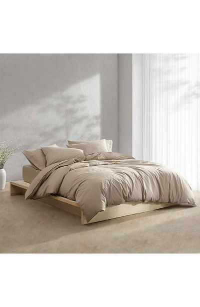 Calvin Klein Washed Percale Duvet & Shams Set In Brown