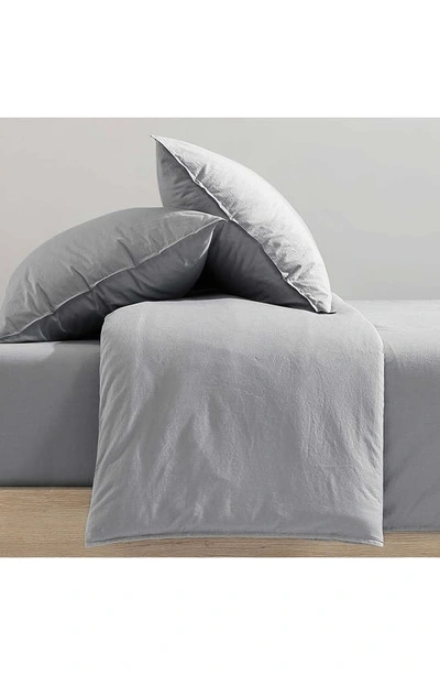 Calvin Klein Washed Percale Duvet & Shams Set In Grey