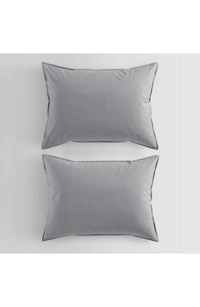 Calvin Klein Washed Percale Duvet & Shams Set In Grey