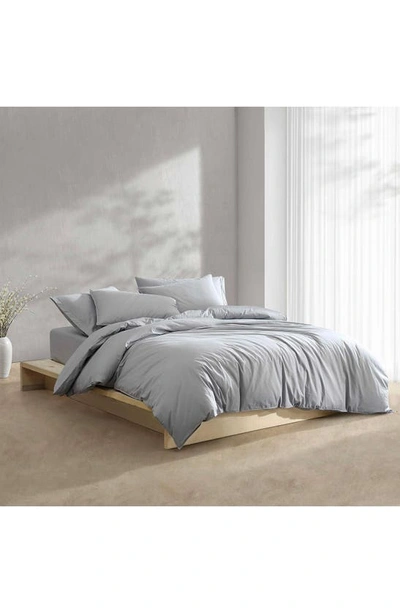 Calvin Klein Washed Percale Duvet & Shams Set In Grey