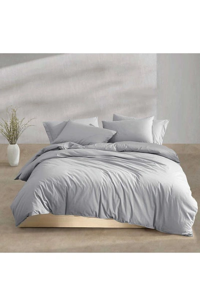Calvin Klein Washed Percale Duvet & Shams Set In Grey