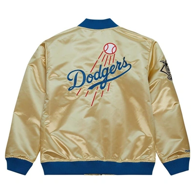 Shop Mitchell & Ness Gold Los Angeles Dodgers Og 2.0 Satin Full-zip Jacket
