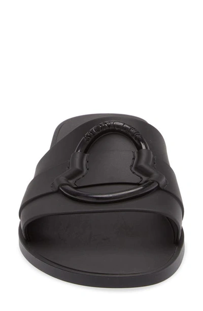 Shop Moncler Bell Slide Sandal In Black