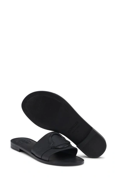 Shop Moncler Bell Slide Sandal In Black