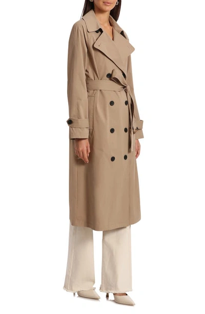 Shop Avec Les Filles Oversize Lightweight Trench Coat In Tan