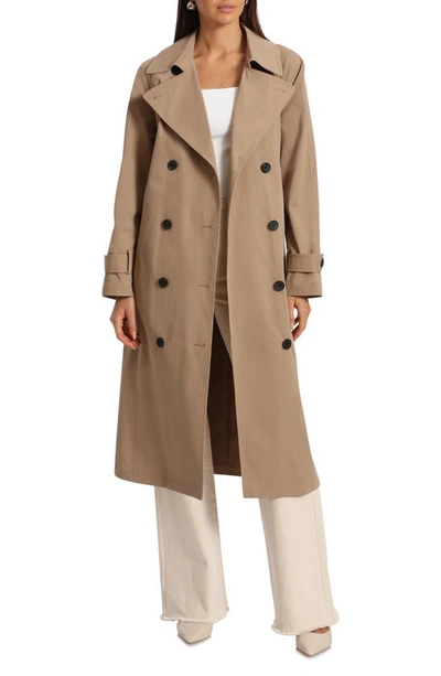 Shop Avec Les Filles Oversize Lightweight Trench Coat In Tan