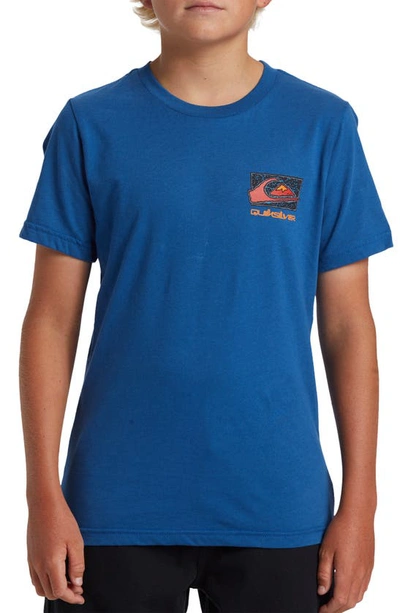 Shop Quiksilver Kids' Spin Cycle Graphic T-shirt In Monaco Blue