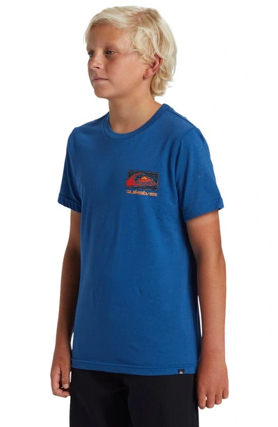 Shop Quiksilver Kids' Spin Cycle Graphic T-shirt In Monaco Blue