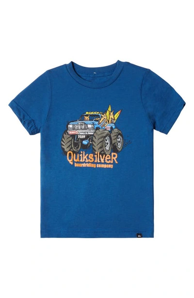 Shop Quiksilver Kids' All Terrain Graphic T-shirt In Monaco Blue