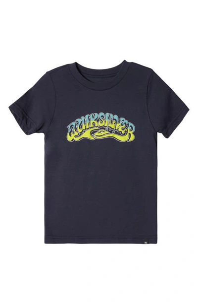 Shop Quiksilver Kids' Bubble Arch Graphic T-shirt In Dark Navy