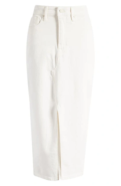 Shop Good American Denim Midi Skirt In Cloud White001