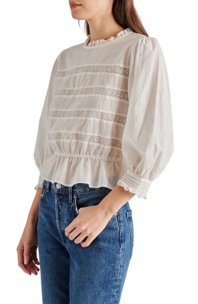 Shop Steve Madden Geneva Lace Trim Cotton Top In Ivory