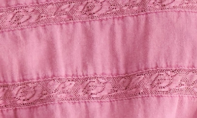 Shop Steve Madden Geneva Lace Trim Cotton Top In Misty Rose