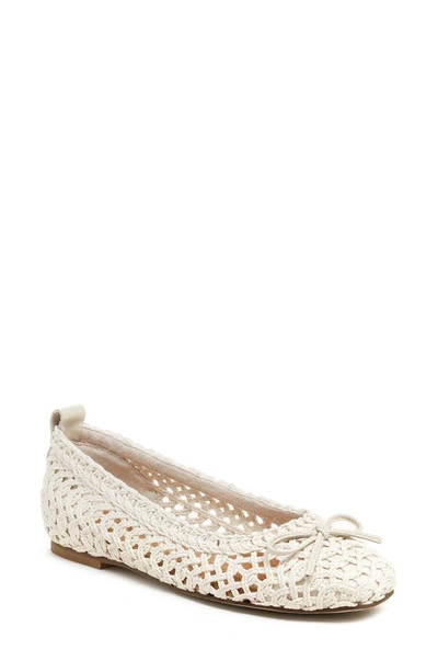 Kelsi Dagger Brooklyn Frankie Crochet Ballet Flat In Shell