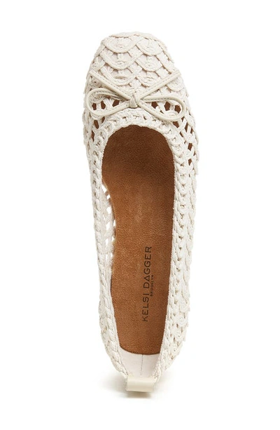 Kelsi Dagger Brooklyn Frankie Crochet Ballet Flat In Shell