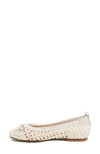 Kelsi Dagger Brooklyn Frankie Crochet Ballet Flat In Shell