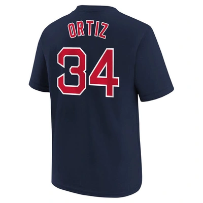 Nike Youth  David Ortiz Navy Boston Red Sox Home Player Name & Number T-shirt In Navy