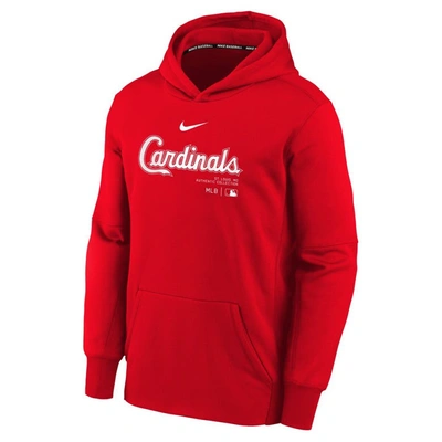 Shop Nike Youth  Red St. Louis Cardinals Authentic Collection Performance Pullover Hoodie