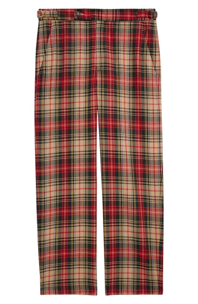 Shop Bode Truro Plaid Pants In Red Green