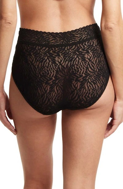 Shop Hanky Panky Animal Mix Lace French Briefs In Black