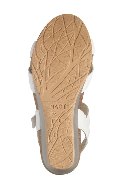 Naot Throne Wedge Sandal In Soft White Leather