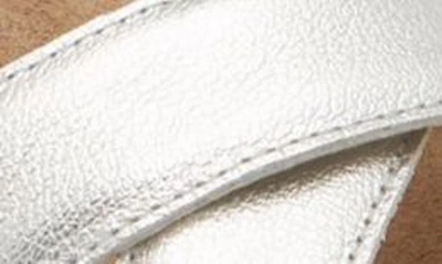 Naot Throne Wedge Sandal In Soft Silver Leather
