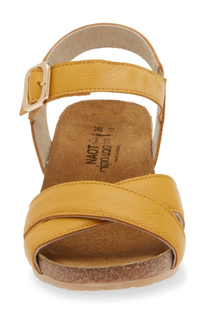 Shop Naot Throne Wedge Sandal In Marigold Leather