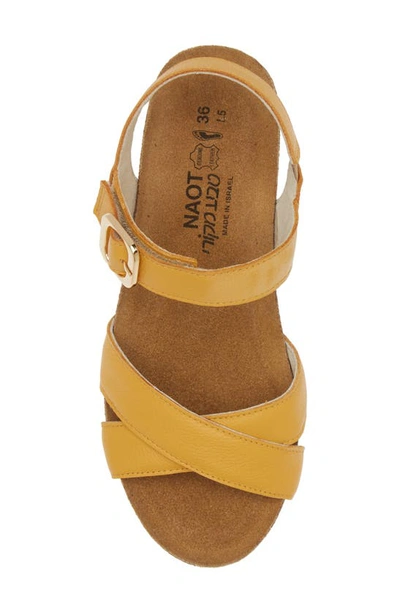Shop Naot Throne Wedge Sandal In Marigold Leather