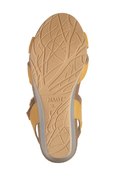 Shop Naot Throne Wedge Sandal In Marigold Leather