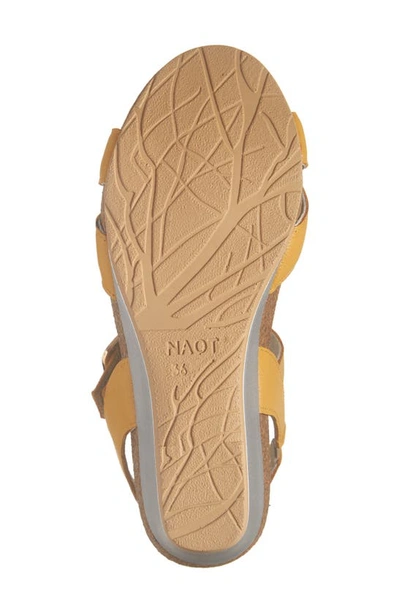 Naot Throne Wedge Sandal In Marigold Leather