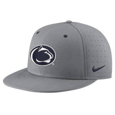 Shop Nike Gray Penn State Nittany Lions Usa Side Patch True Aerobill Performance Fitted Hat