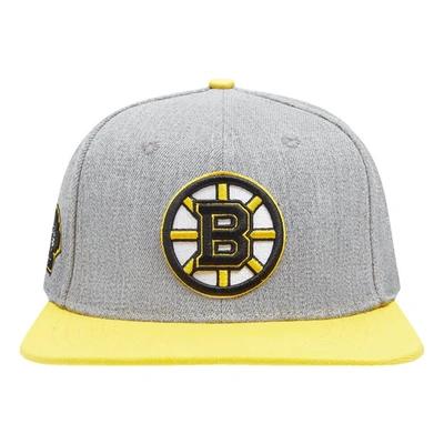 Shop Pro Standard Gray/gold Boston Bruins Classic Logo Snapback Hat
