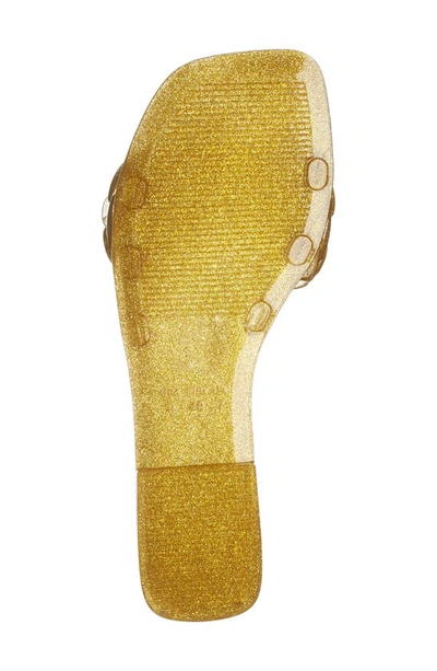 Shop Jeffrey Campbell Floralee Slide Sandal In Gold Glitter