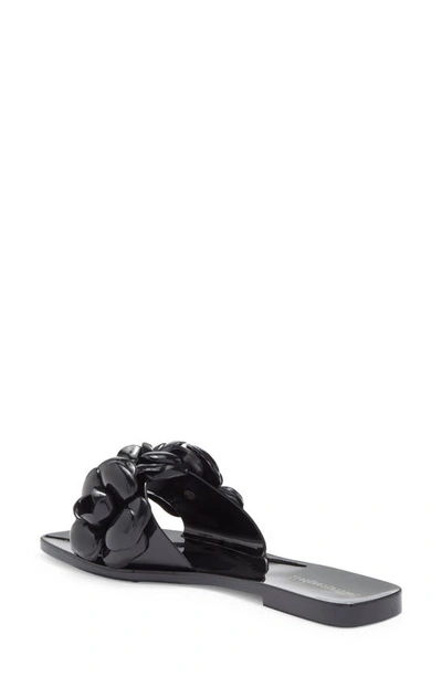 Shop Jeffrey Campbell Floralee Slide Sandal In Black Shiny