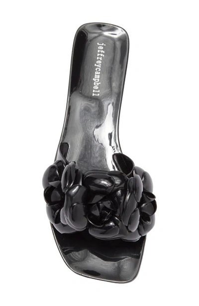 Shop Jeffrey Campbell Floralee Slide Sandal In Black Shiny