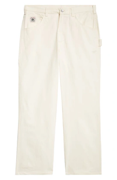 Bode "knolly Brook" Trousers In Herringbone Pattern In White