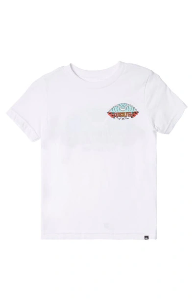 Shop Quiksilver Kids' Tropical Fade Logo Graphic T-shirt In White