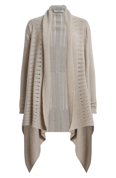 Allsaints Harley Waterfall Open Front Cardigan In Horizon Grey