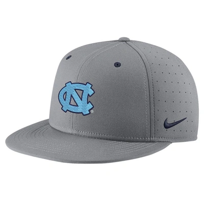 Shop Nike Gray North Carolina Tar Heels Usa Side Patch True Aerobill Performance Fitted Hat